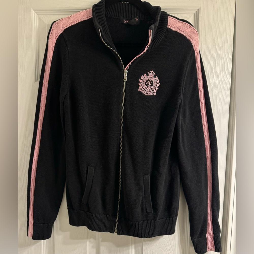 Women’s Ralph Lauren, zip up sweater, size large